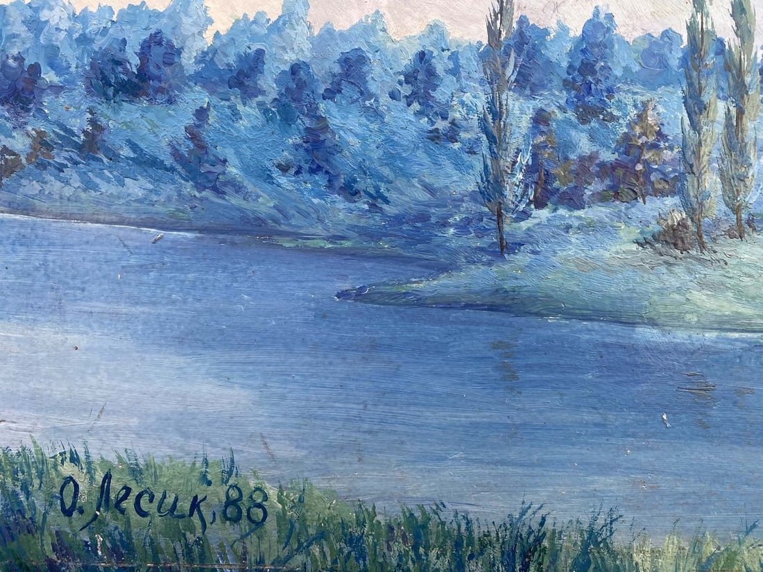 Oil painting Rainbow over the church Alexander Vladimirovich Lesik - 9