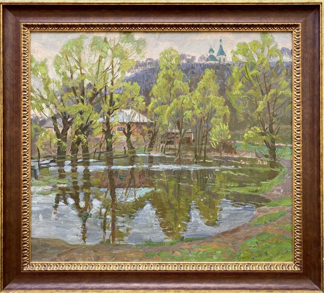 Oil painting After the rain Unknown artist: No890AAA *** ABOUT THIS PAINTING *** * TITLE: "After the rain" * ARTISTS: Unknown artist * SIZE: 80x70 cm/'31.49x27.55 inches' * MEDIUM: oil, canvas * HAND PAINTED: Original painting from our