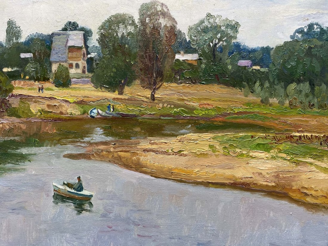 Oil painting River landscape Unknown artist - 3
