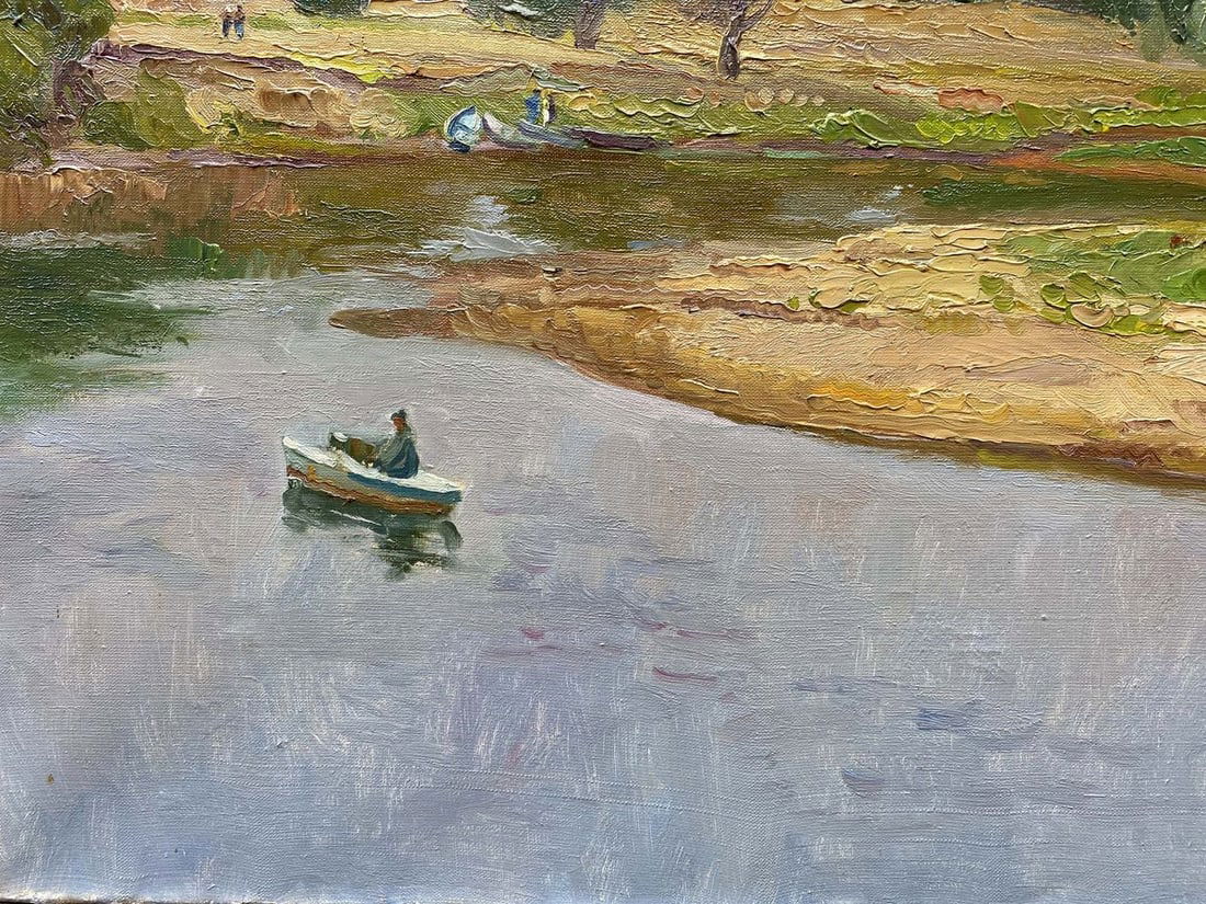 Oil painting River landscape Unknown artist - 5