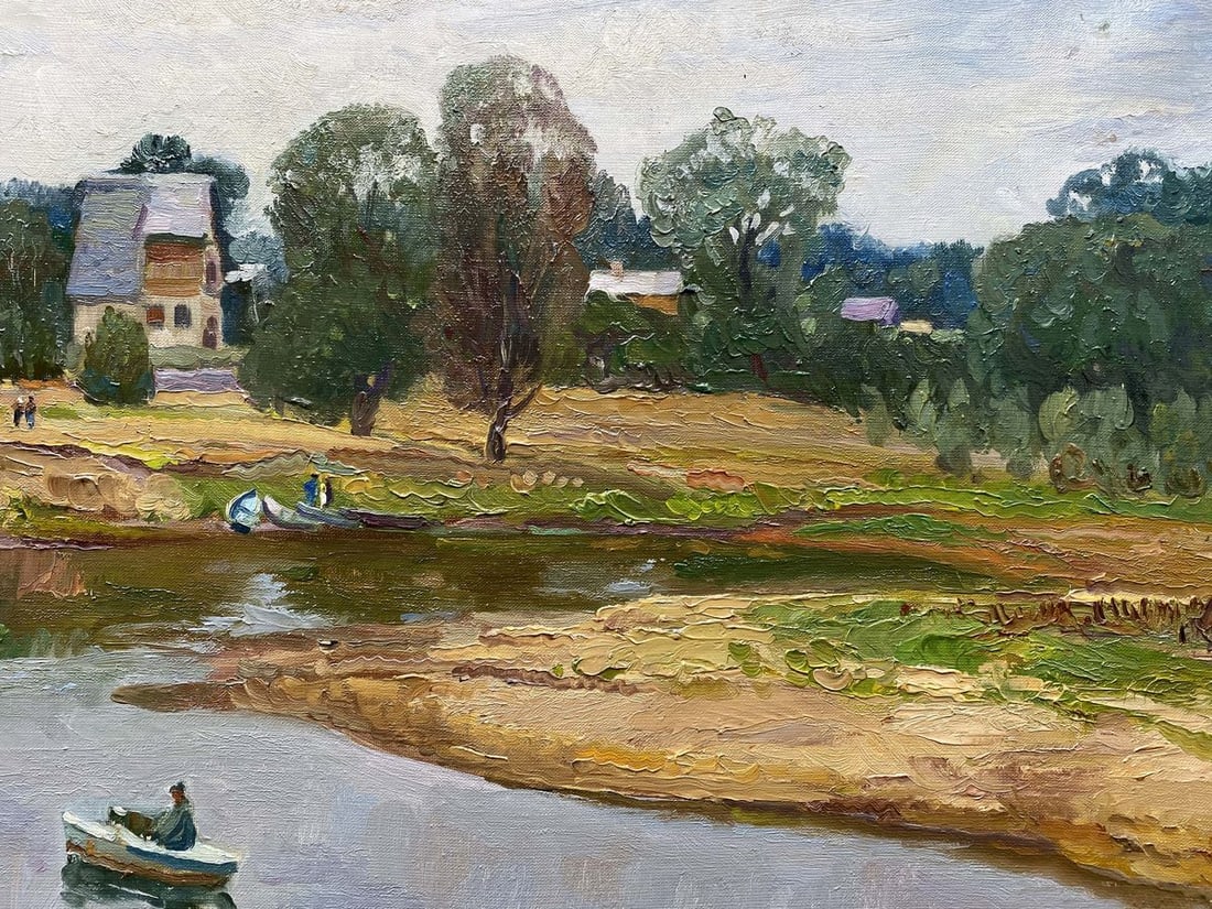 Oil painting River landscape Unknown artist - 7