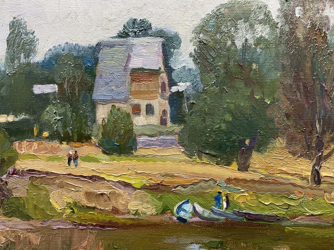 Oil painting River landscape Unknown artist - 8