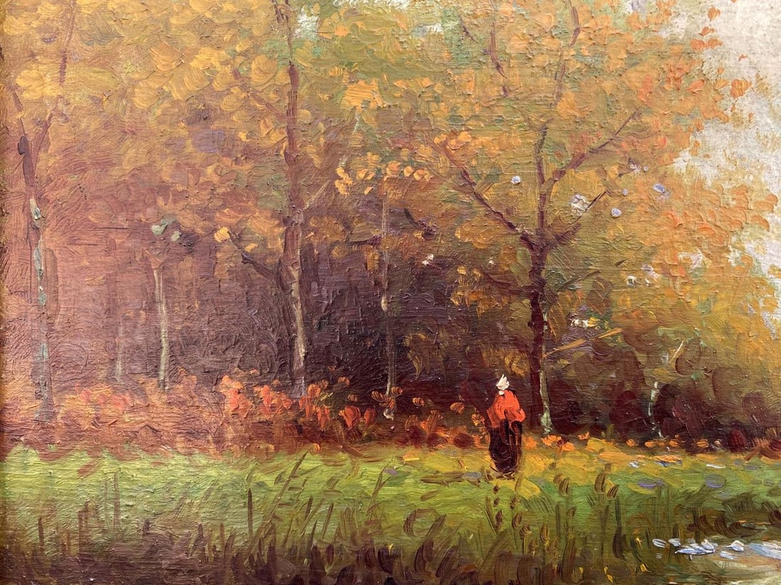 Oil painting Near the forest Unknown artist - 8