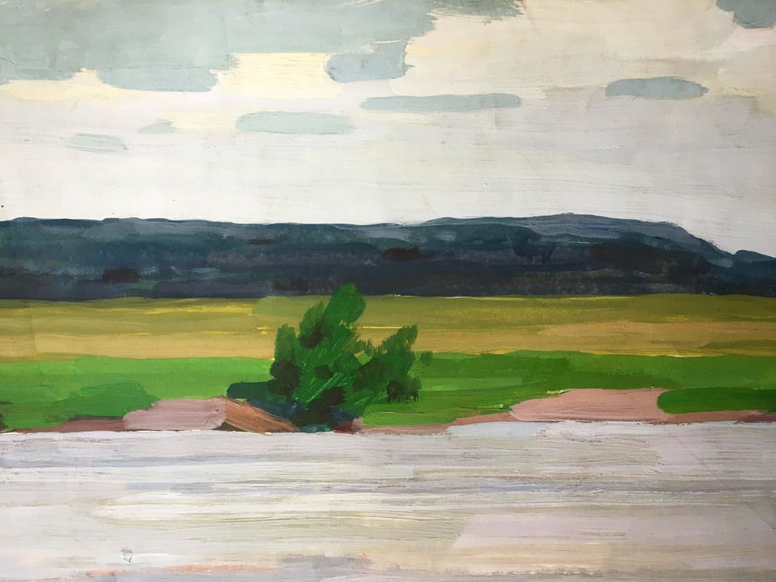Gouache painting River landscape Chernikov Vladimir Mikhailovich - 4