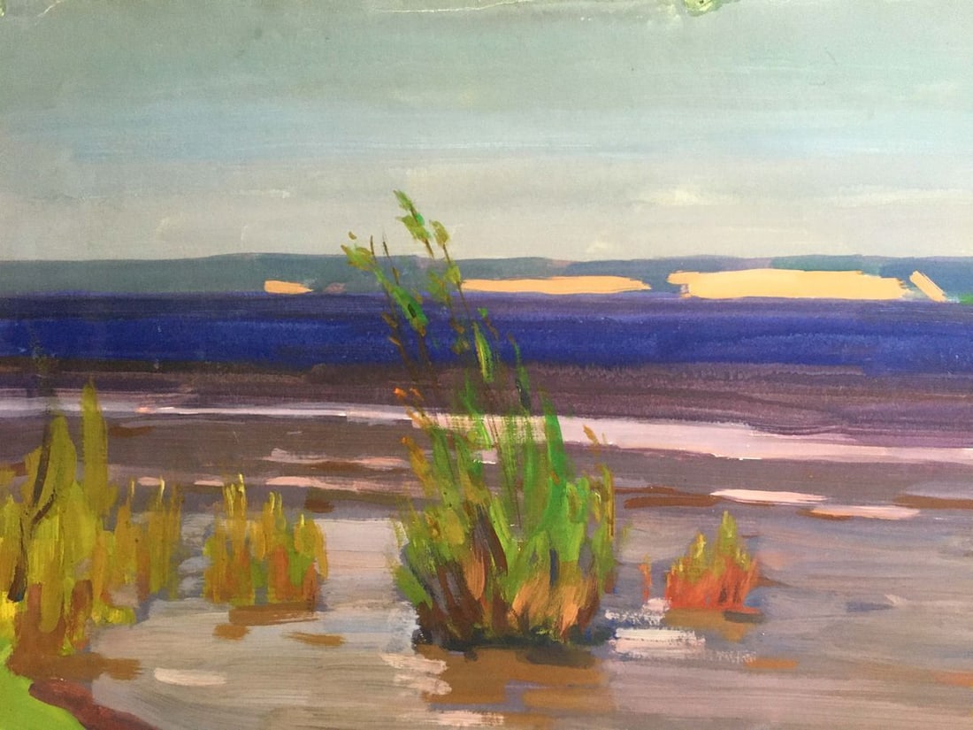 Gouache painting River landscape Chernikov Vladimir Mikhailovich - 4