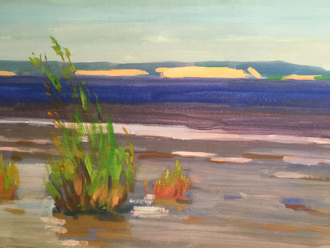 Gouache painting River landscape Chernikov Vladimir Mikhailovich - 8