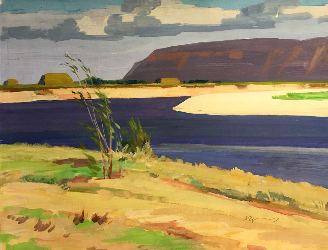 Gouache painting On the shore Chernikov Vladimir Mikhailovich (1 of 10)