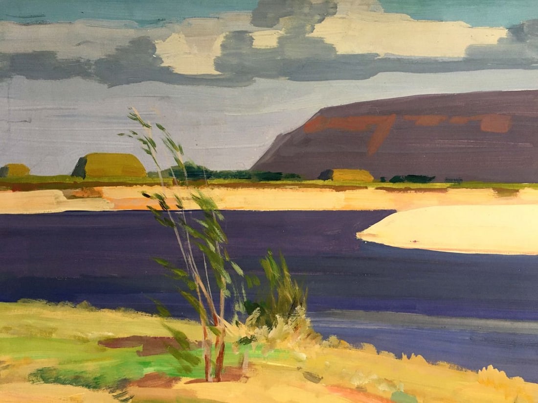 Gouache painting On the shore Chernikov Vladimir Mikhailovich - 3