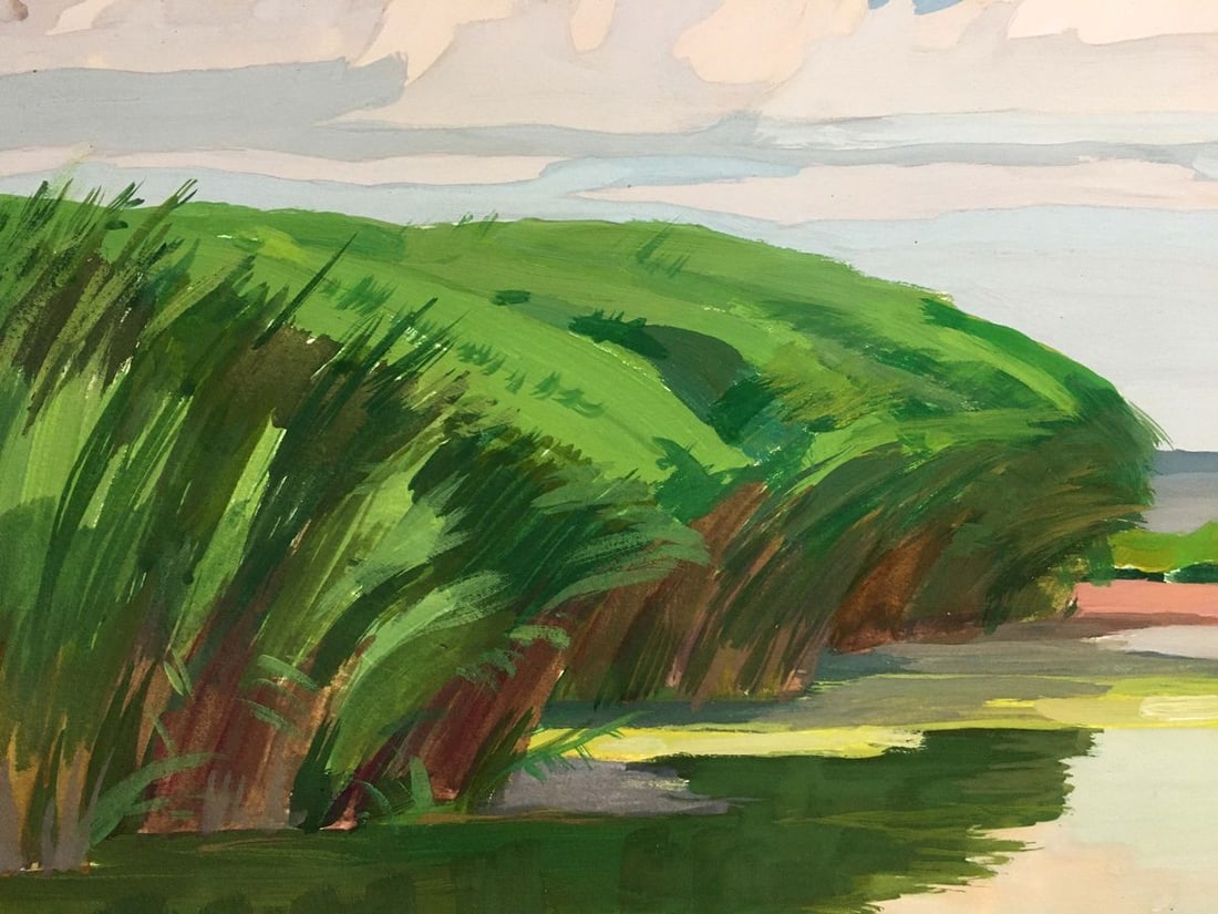 Gouache painting River landscape Chernikov Vladimir Mikhailovich - 4