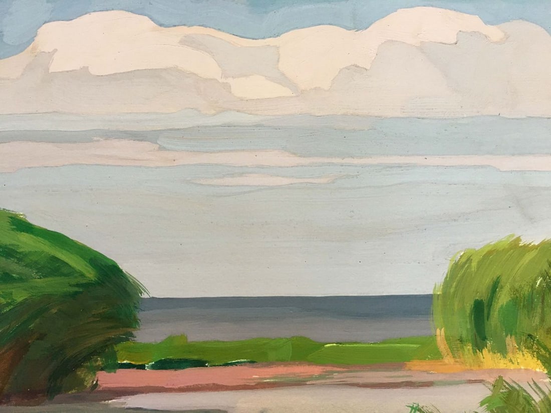 Gouache painting River landscape Chernikov Vladimir Mikhailovich - 6