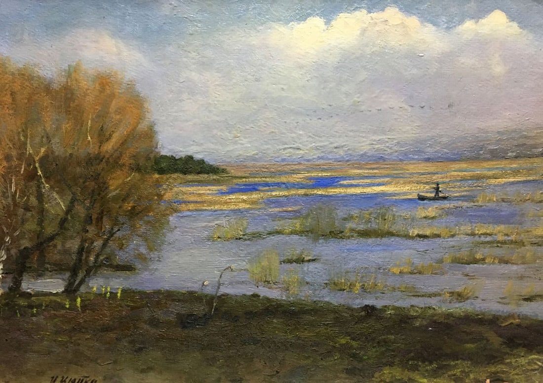 Oil painting Spring flood Tsyupka Ivan Kirillovich (1 of 9)