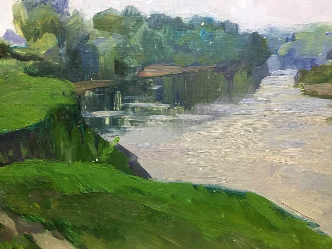 Oil painting River landscape Bloshenko Anatoly Mikhailovich - 2