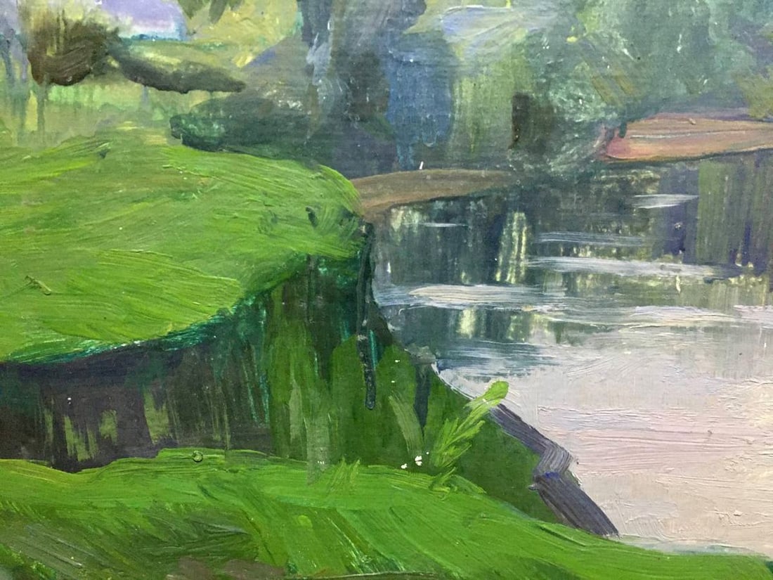 Oil painting River landscape Bloshenko Anatoly Mikhailovich - 4