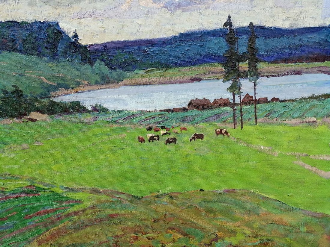 Oil painting Village in the mountains Klyuchnik Vasily Andreevich - 5