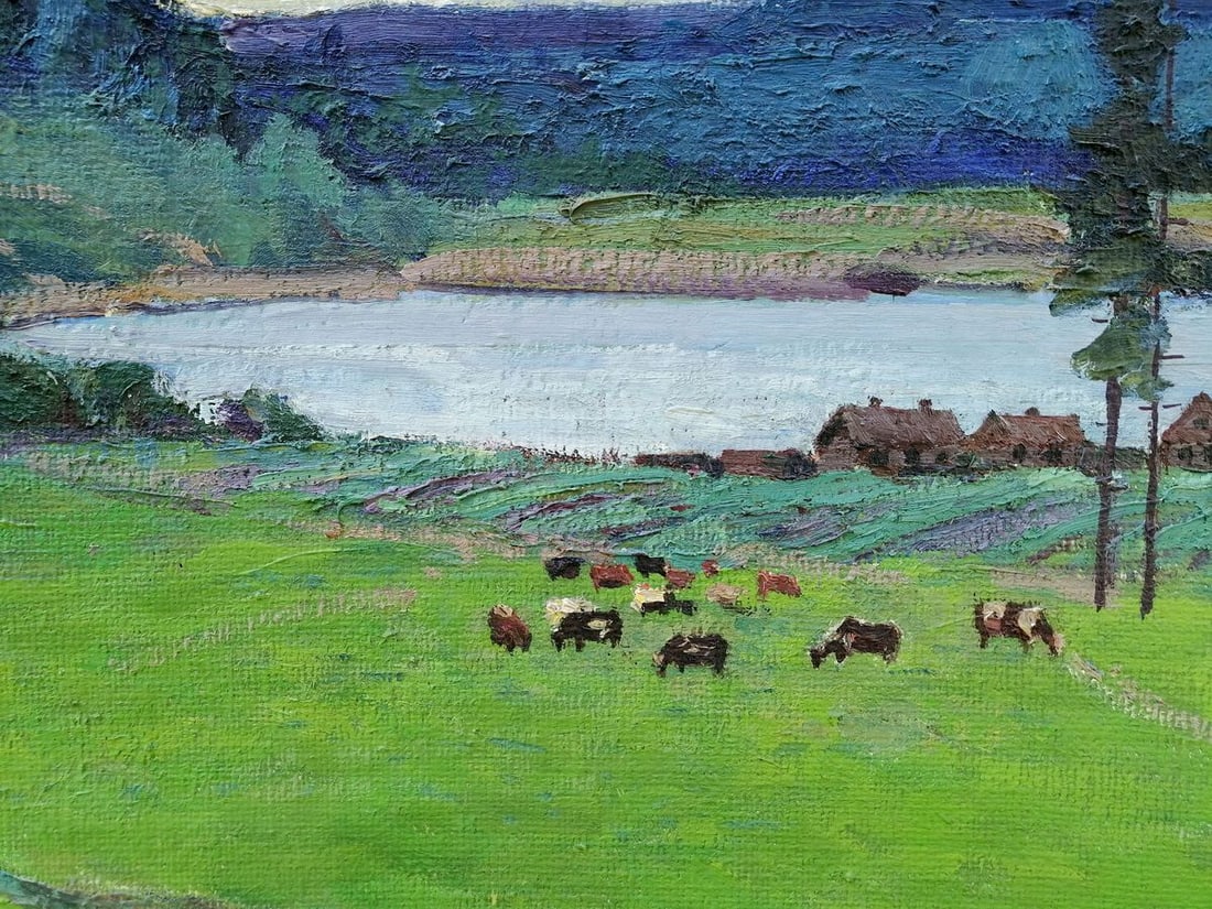 Oil painting Village in the mountains Klyuchnik Vasily Andreevich - 7