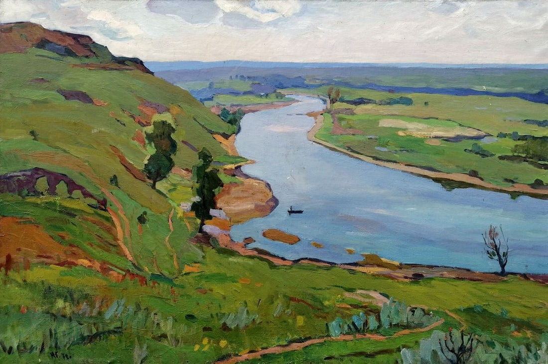 Oil painting It is noon Gantman Moisey Faibovich: No1118AAA *** ABOUT THIS PAINTING *** * TITLE: "It is noon" * ARTISTS: Gantman Moisey Faibovich * SIZE: 100x150 cm/'39.37x59.05 inches' * MEDIUM: oil, canvas * HAND PAINTED: Original painting from