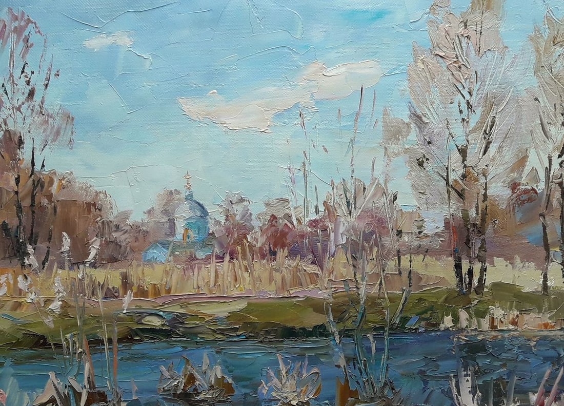 Oil painting River Yezuch Serdyuk Boris Petrovich - 4