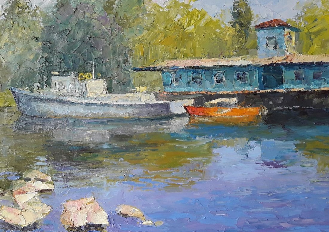 Oil painting Berth on the Dnieper Serdyuk Boris Petrovich - 2