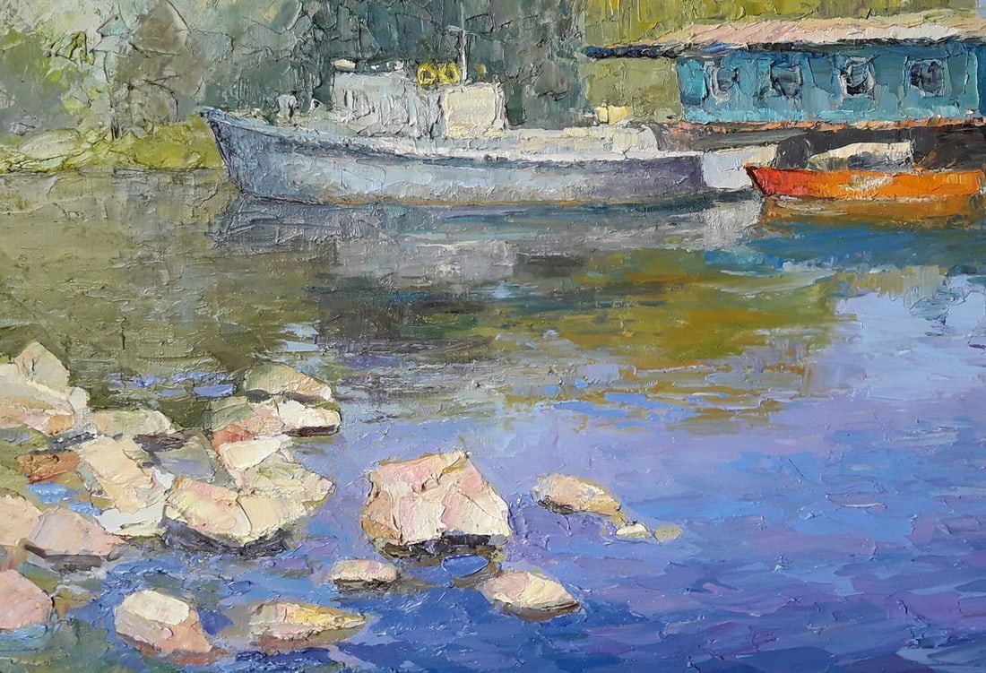 Oil painting Berth on the Dnieper Serdyuk Boris Petrovich - 5