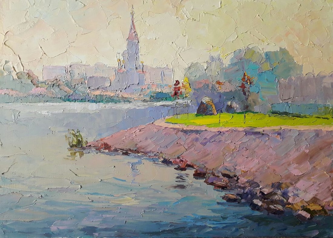 Oil painting Dry Kagamlyk River Serdyuk Boris Petrovich: NoSERB 247 * TITLE: "Dry Kagamlyk River" * ARTISTS: Serdyuk Boris Petrovich * SIZE: 70x50 cm/'27.55x19.68 inches' * MEDIUM: oil, canvas * HAND PAINTED: Original painting from our collection * CONDITIO