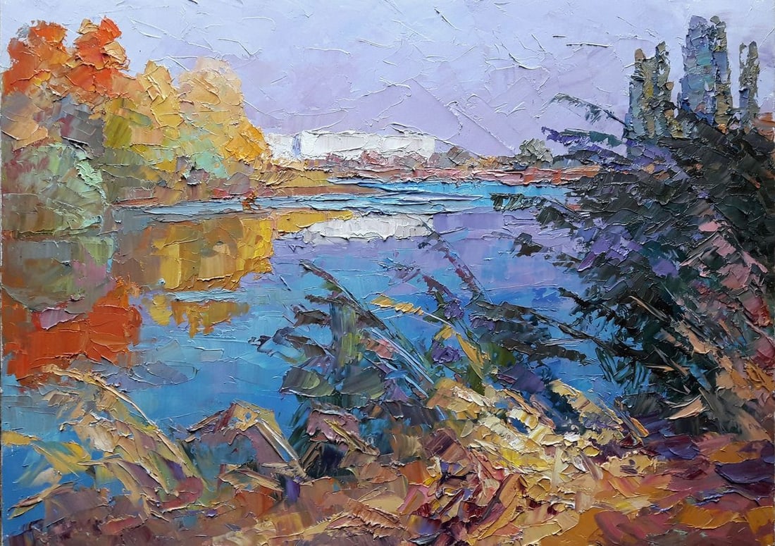 Oil painting Autumn on the river Serdyuk Boris Petrovich (1 of 5)