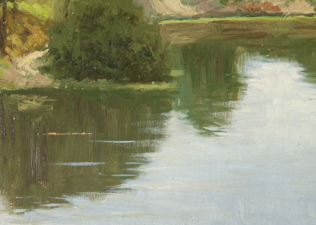Summer. River Oil Painting - 4