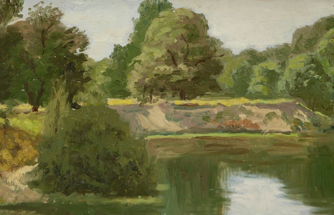 Summer. River Oil Painting - 5