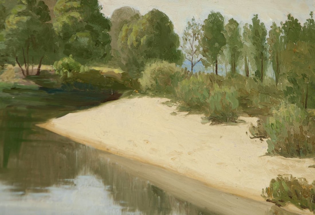 Summer. River Oil Painting - 6