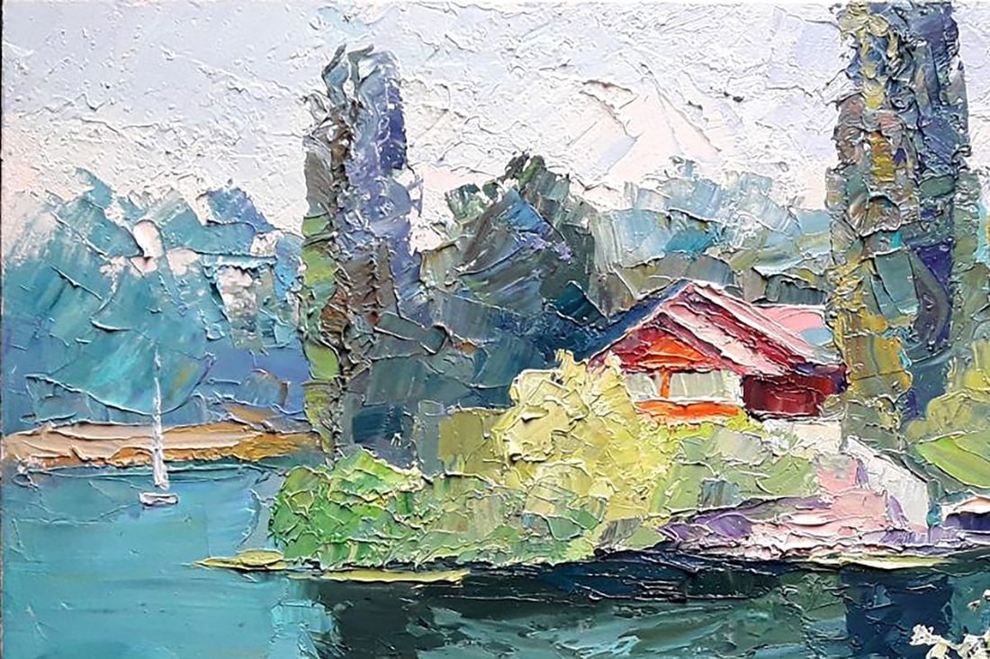 Oil painting The house by the river Serdyuk Boris Petrovich - 2