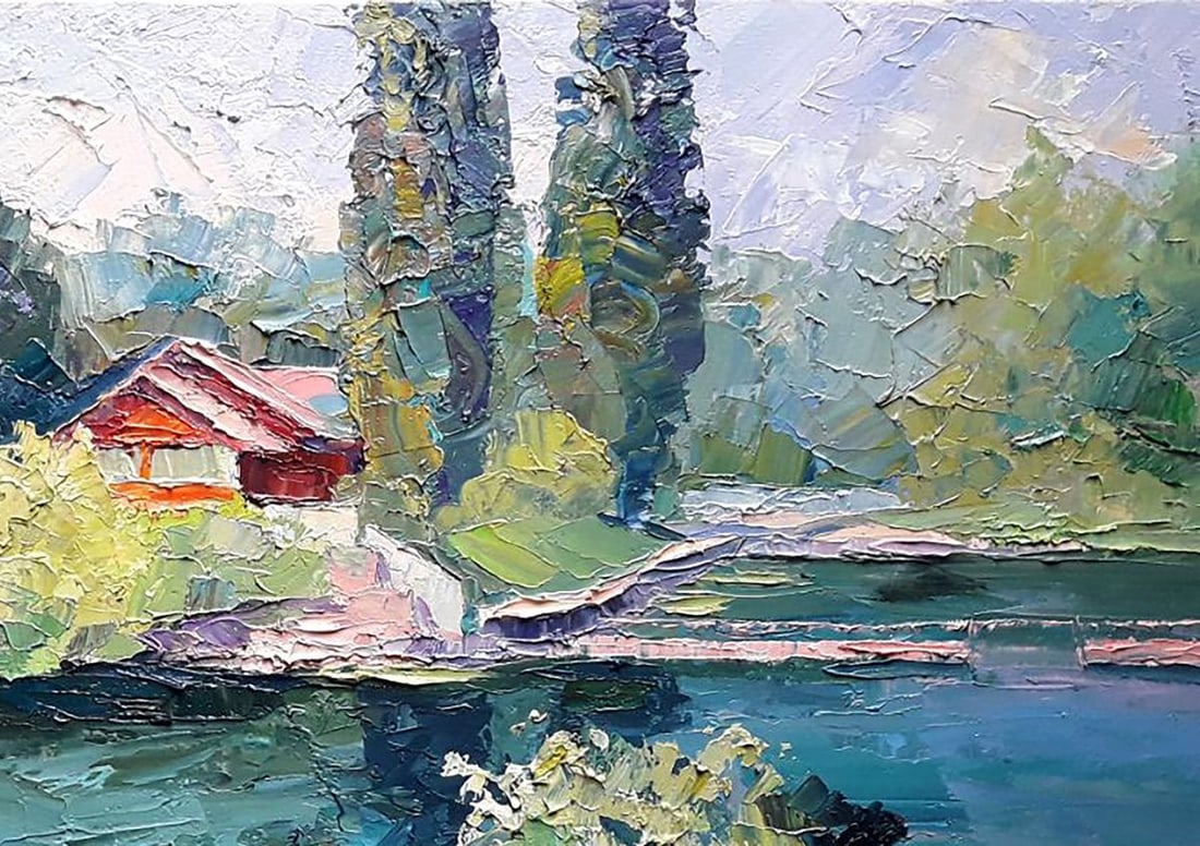 Oil painting The house by the river Serdyuk Boris Petrovich - 3