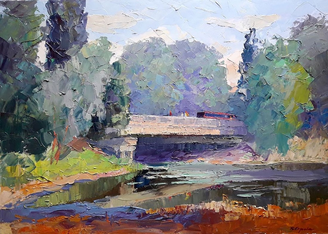 Oil painting Bridge over Sukhy Kahamlyk Serdyuk Boris Petrovich (1 of 5)