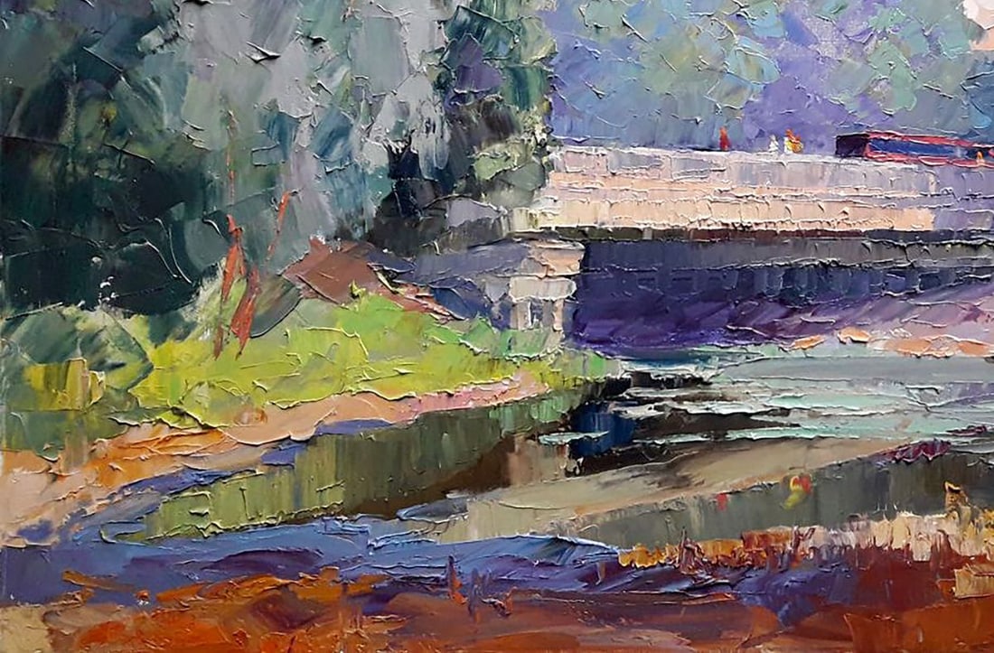 Oil painting Bridge over Sukhy Kahamlyk Serdyuk Boris Petrovich - 4