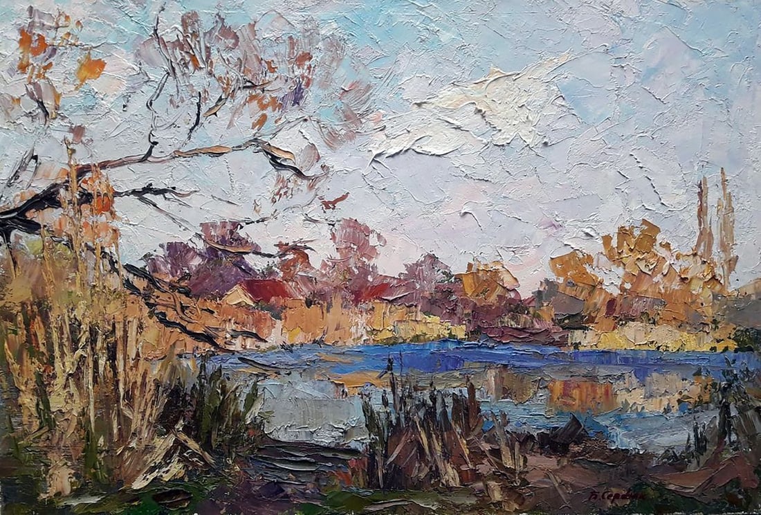 Oil painting Sunny day Serdyuk Boris Petrovich: NoSERB 828 *** ABOUT THIS PAINTING *** * TITLE: "Sunny day" * ARTISTS: Serdyuk Boris Petrovich * SIZE: 40x60 cm/'15.74x23.62 inches' * MEDIUM: oil, canvas * HAND PAINTED: Original painting from our