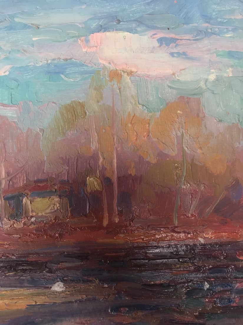 Oil painting Evening landscape Peter Tovpev - 8