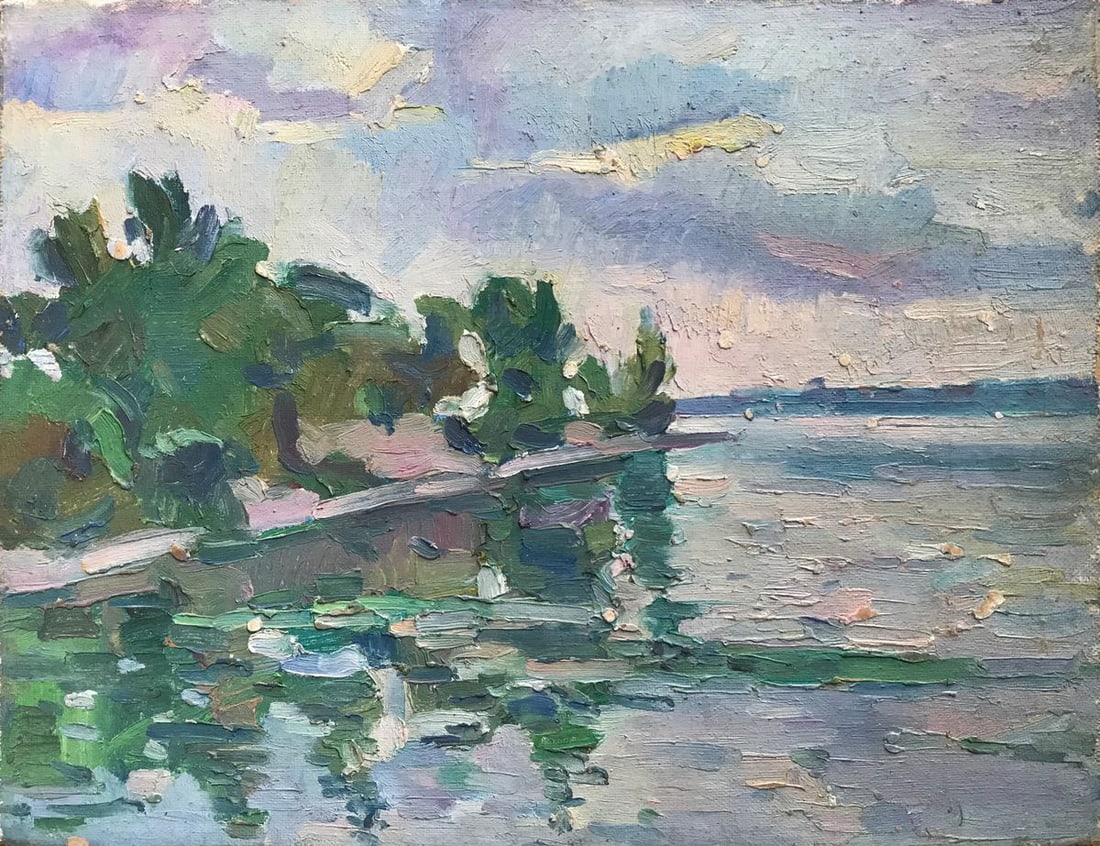 Oil painting Relaxation Peter Tovpev: NoAAA2262 Looking for a beautiful and serene oil painting to add to your home decor? Look no further than "Relaxation" by talented artist. This stunning piece captures the essence of summer, with its