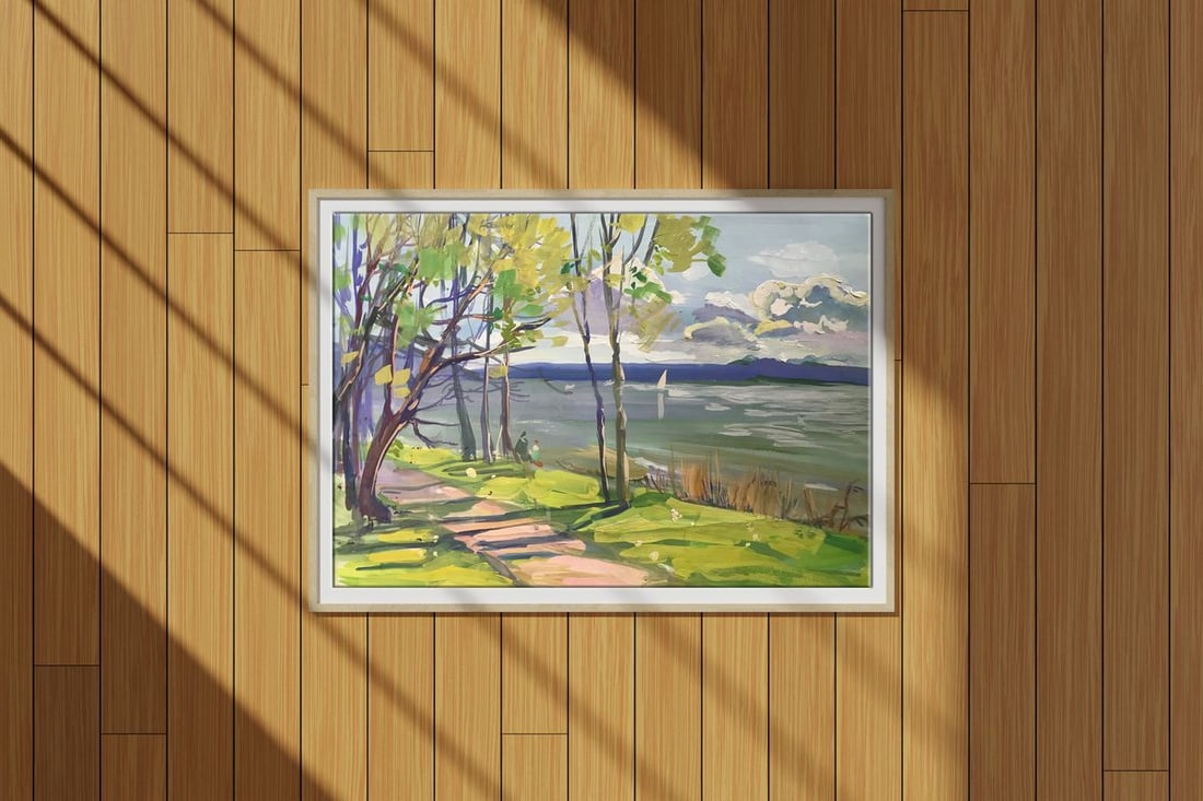 Oil painting Walk along the coast Unknown artist - 2