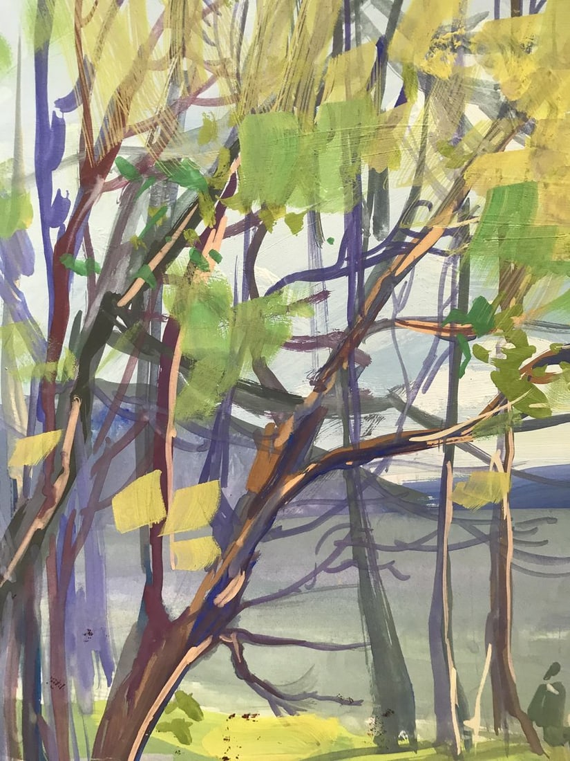 Oil painting Walk along the coast Unknown artist - 4