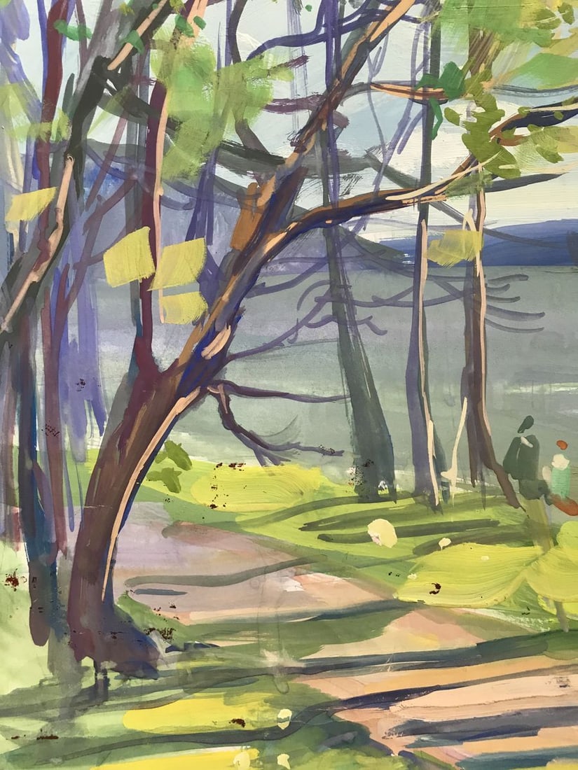 Oil painting Walk along the coast Unknown artist - 5