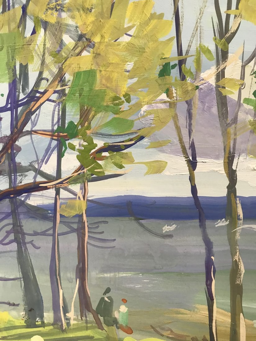 Oil painting Walk along the coast Unknown artist - 6