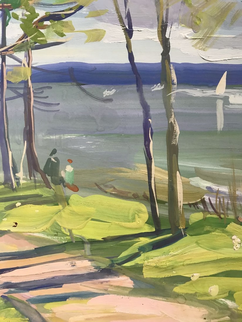 Oil painting Walk along the coast Unknown artist - 7