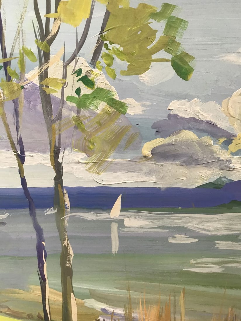 Oil painting Walk along the coast Unknown artist - 8