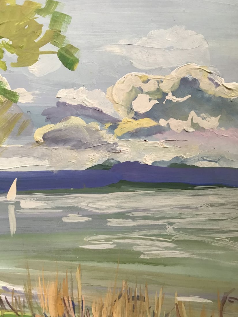 Oil painting Walk along the coast Unknown artist - 9