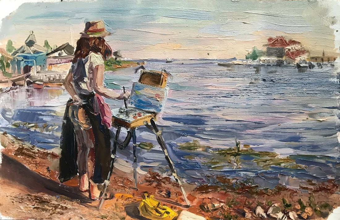 Oil painting Artist at work Unknown artist (1 of 11)