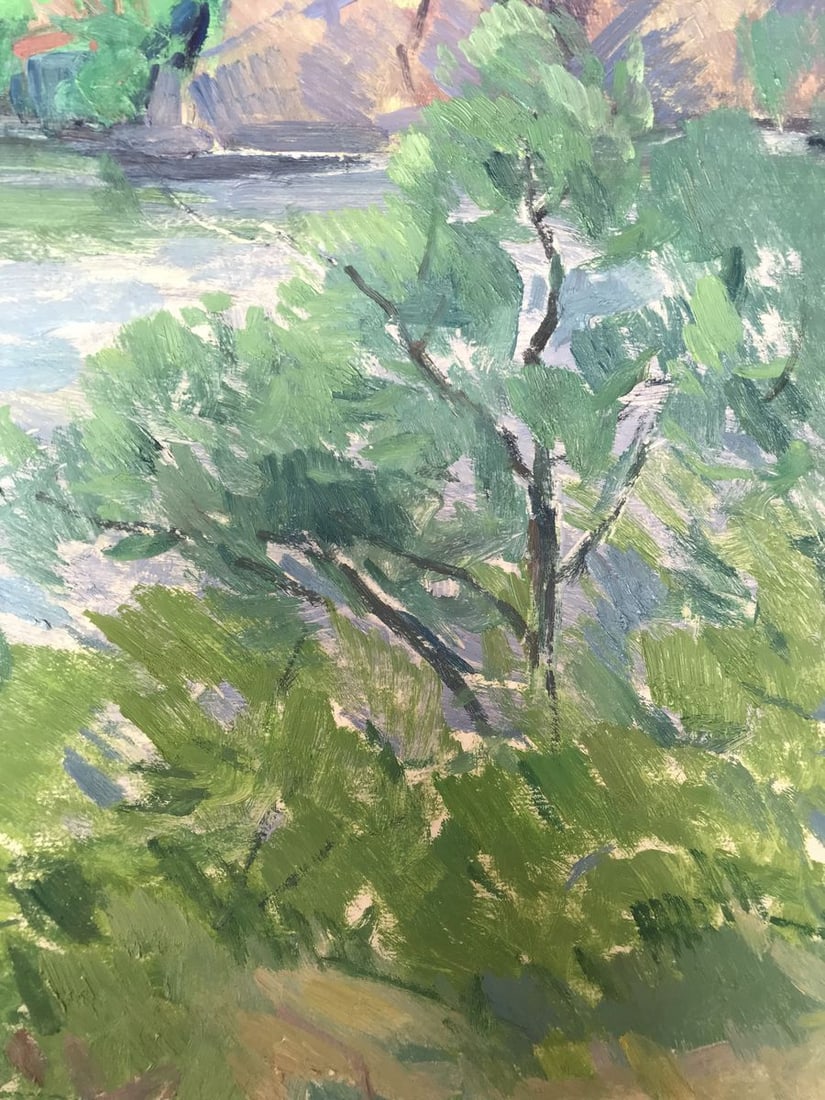 Oil painting Landscape with a river Peter Tovpev - 10