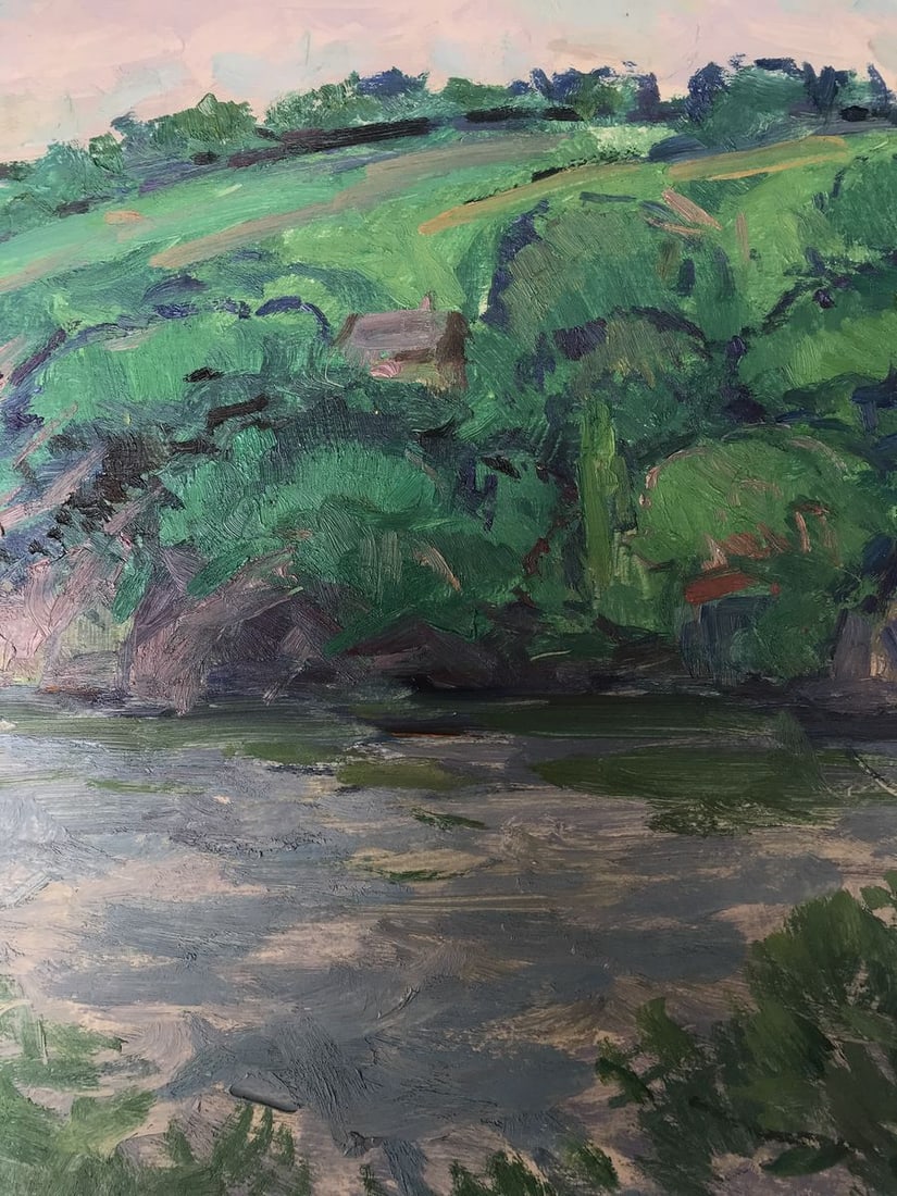 Oil painting Landscape with a river Peter Tovpev - 6