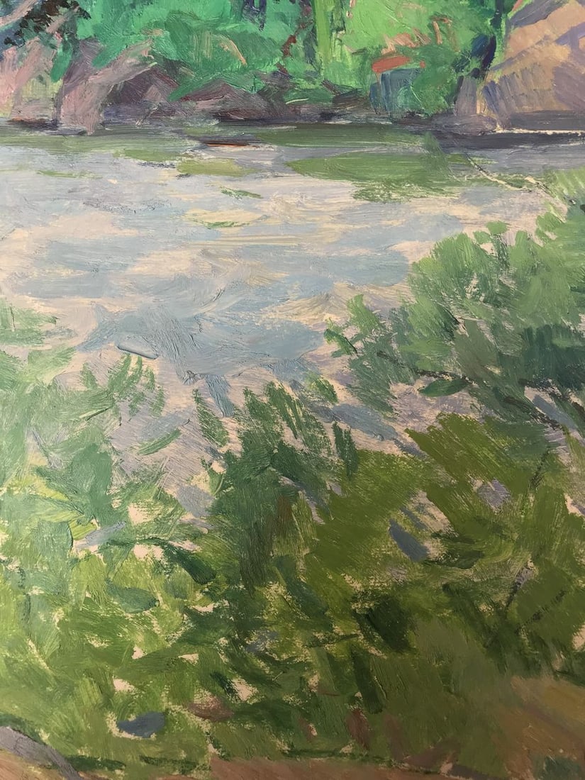 Oil painting Landscape with a river Peter Tovpev - 7