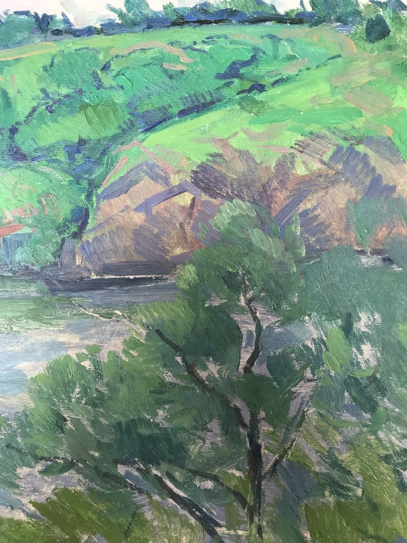 Oil painting Landscape with a river Peter Tovpev - 9