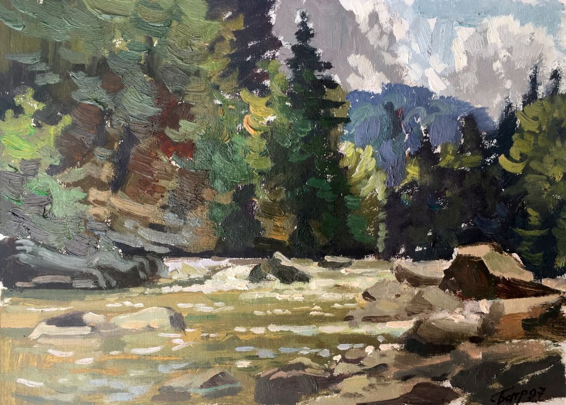 Oil painting Rest in the forest Batrakov Vladimir Grigorievich (1 of 15)