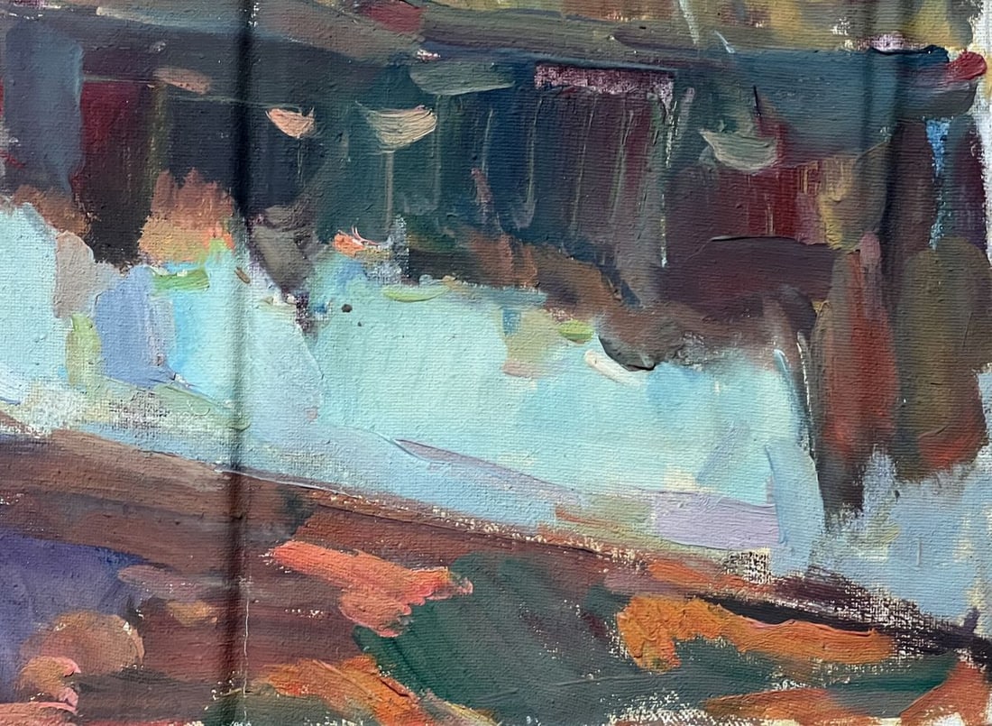 Oil painting autumn reflection Peter Tovpev - 10