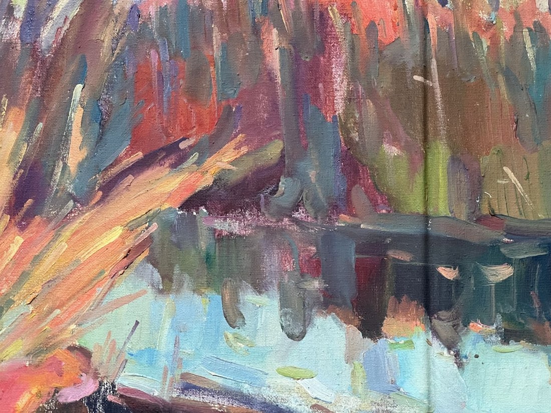 Oil painting autumn reflection Peter Tovpev - 6